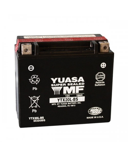 Аккумулятор YTX20L-BS YUASA YTX20L-BS 18Ah, 270CCA, 0,93LITR ACID, 6,7 KG ОБЩИЙ ВЕС, 175x87x155 -/+