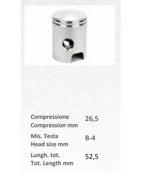 Поршень PIAGGIO BRAVO BOXER CIAO - палец 12 - кольца L+2,5мм - выпуклый - Ø 38.8