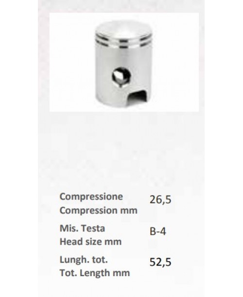 Поршень PIAGGIO BRAVO BOXER CIAO - палец 12 - кольца L+2,5мм - выпуклый - Ø 39.2