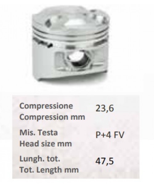 Поршень PIAGGIO LEADER 4 клап 125 CC. 4T Ø 57.8 палец 15мм