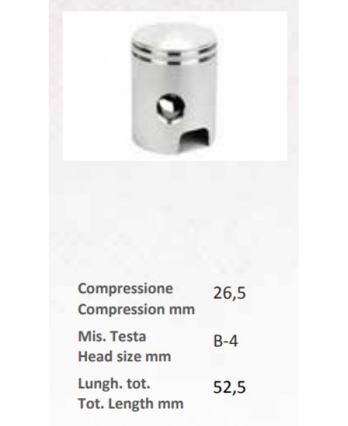 Поршень PIAGGIO BRAVO BOXER CIAO - палец 12 - кольца L+2,5мм - выпуклый - Ø 38.2