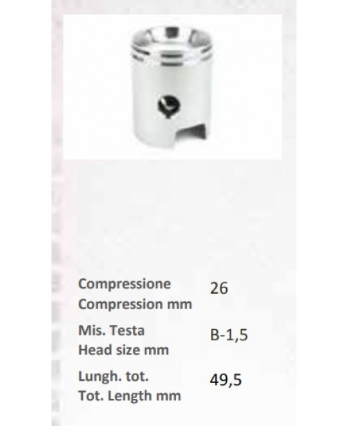 Поршень PIAGGIO Ciao SI-ECOLOGICO - палец 10мм - кольца L+ 2,5мм - впуклый - Ø 38.4