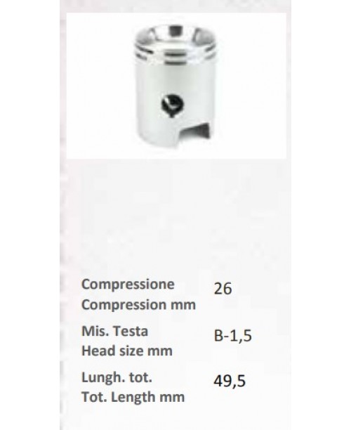 Поршень PIAGGIO Ciao SI-ECOLOGICO - палец 10мм - кольца L+ 2,5мм - впуклый - Ø 38.8