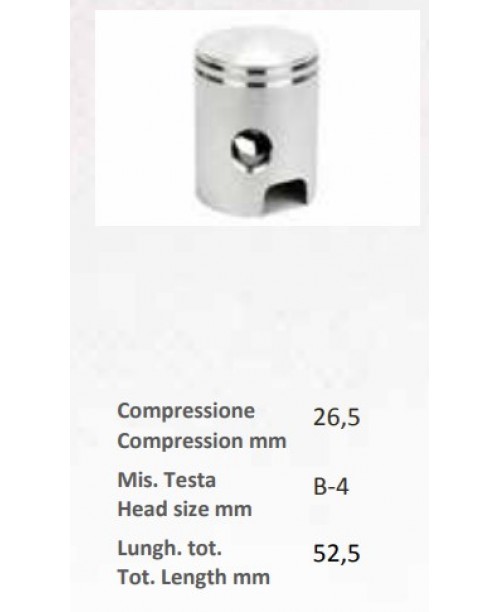 Поршень PIAGGIO BRAVO BOXER CIAO - палец 12 - кольца L+2,5мм - выпуклый - Ø 38.6