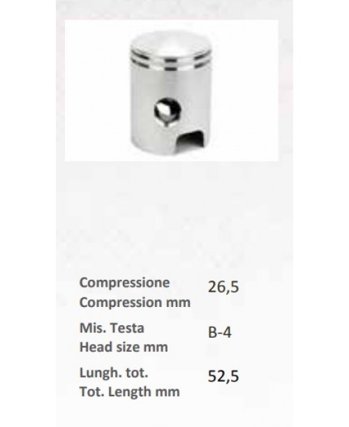 Поршень PIAGGIO BRAVO BOXER CIAO - палец 12 - кольца L+2,5мм - выпуклый - Ø 39.0