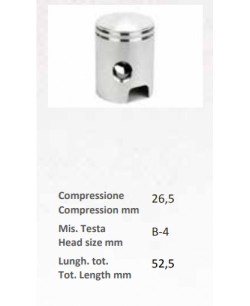 Поршень PIAGGIO BRAVO BOXER CIAO - палец 12 - кольца L+2,5мм - выпуклый - Ø 39.4