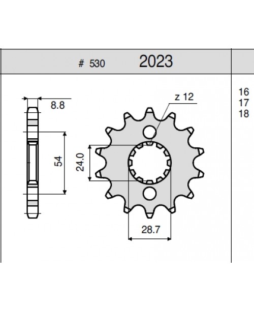 Звезда приводная передняя SUNSTAR KAWASAKI ZX-12R JTF517.18