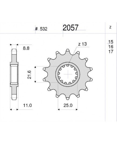 Звезда приводная передняя SUNSTAR YAMAHA YZF 1000 R THUNDERACE 96-98 532