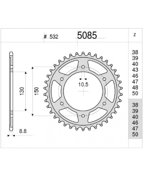 Звезда приводная задняя YAMAHA YZF 1000 R THUNDERACE 532 JTR866.46