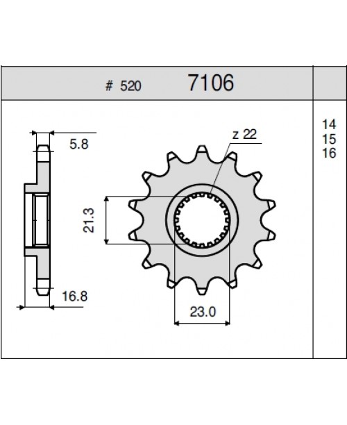 Звезда приводная передняя YAMAHA JTF582.16