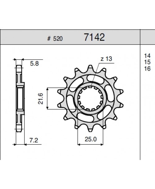 Звезда приводная передняя SUZUKI GSXR 600 97(520