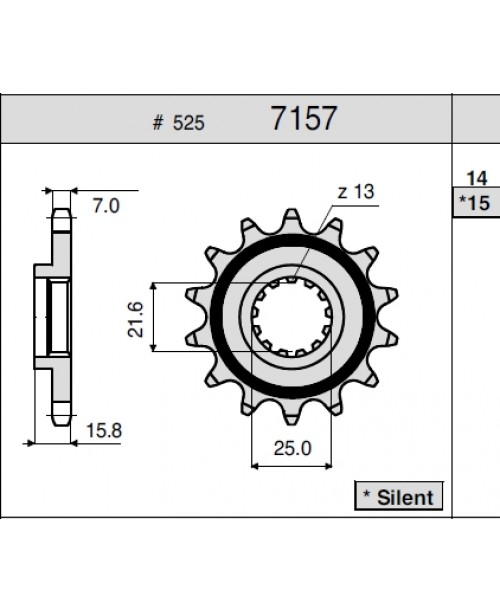 Звезда приводная передняя KAWASAKI ZX 600