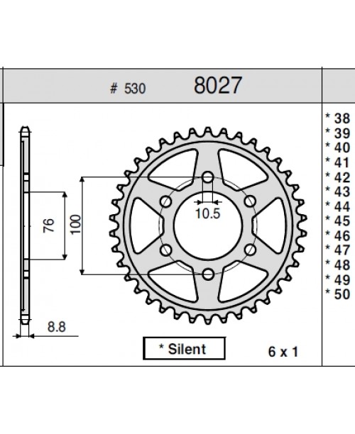 Звезда приводная задняя SUZUKI 750 JTR816.45