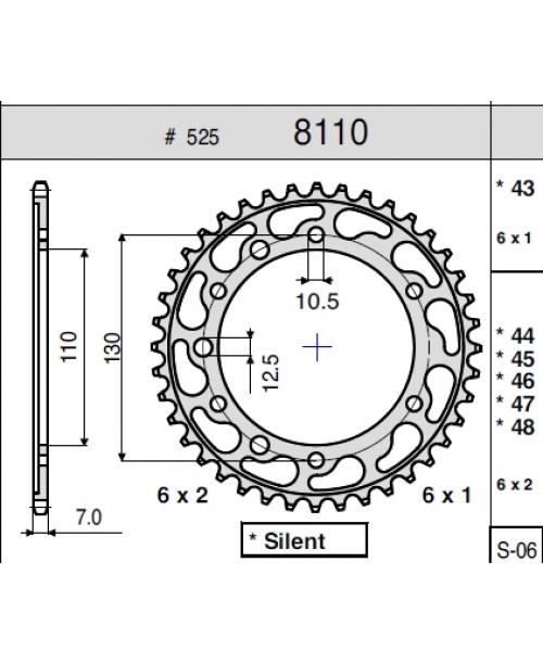 Звезда приводная задняя YAMAHA 600 R6 06