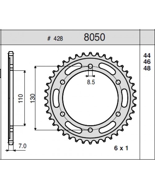 Звезда приводная задняя YAMAHA TZR R JTR1870.46