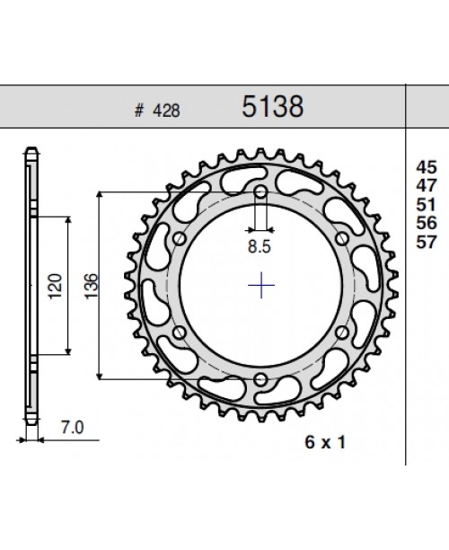 Звезда приводная задняя YAMAHA JTR1847.51