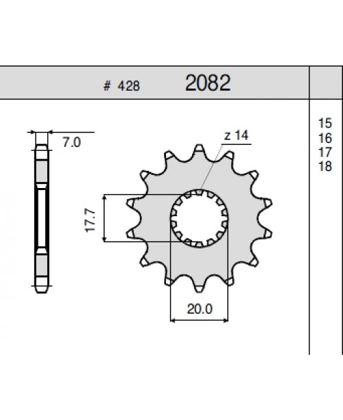 Звезда приводная передняя SUNSTAR Derbi GPR 125 04-05