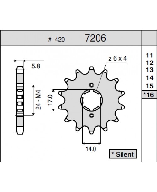 Звезда приводная передняя APRILIA 50 RS JTF1129.12