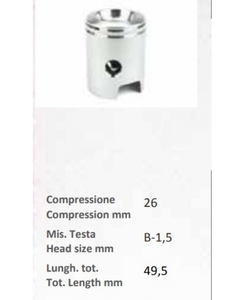 Поршень PIAGGIO Ciao SI-ECOLOGICO - палец 10мм - кольца L+ 2,5мм - впуклый - Ø 39.4