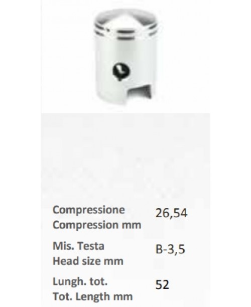 Поршень PIAGGIO BRAVO-SI BOXER - палец 10 - кольца L + 2,5 мм - выпуклый - Ø 39.2