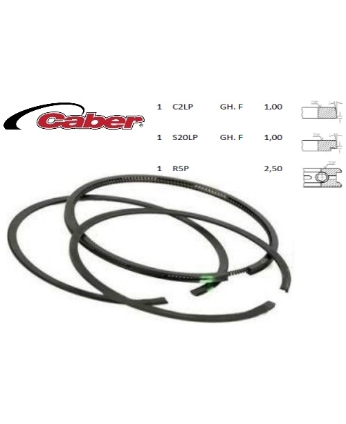 Кольца поршневые 4T 150cc Aprilia Leonardo 1/1/2,5 Ø 62.40 METEOR