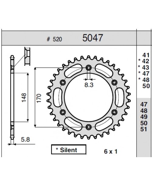 Звезда приводная задняя SUZUKI 600 JTR828.47