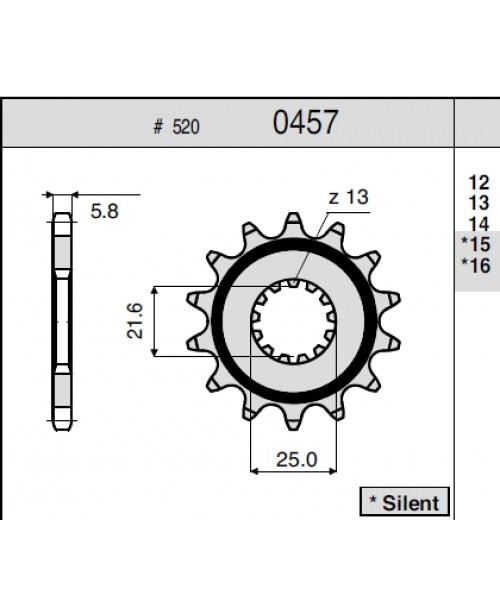Звезда приводная передняя SUNSTAR Yamaha 250 JTF565.14