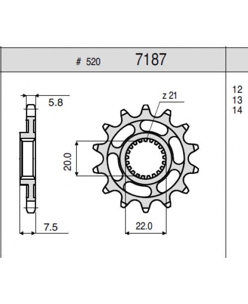 Звезда приводная передняя HONDA 250