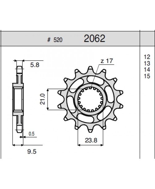 Звезда приводная передняя SUNSTAR 347-14 HONDA 250 JTF284.14