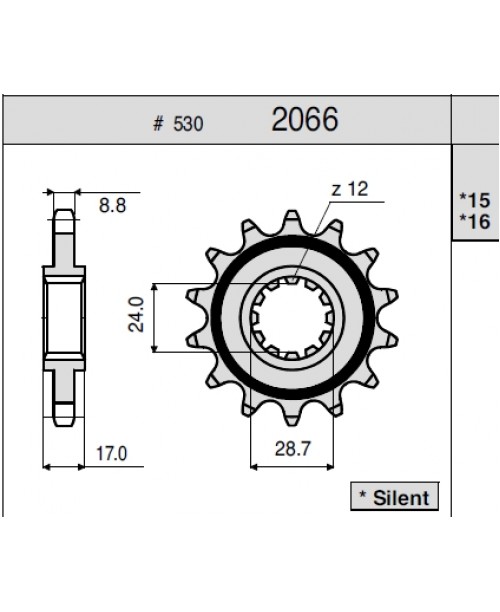 Звезда приводная передняя SUNSTAR 520-15 HONDA 600 JTF295.15