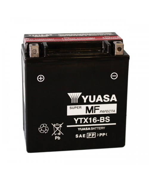Аккумулятор YTX16-BS YUASA YTX16-BS 14Ah, 230CCA, 0,78LITR ACID, 5,3 KG ОБЩИЙ ВЕС, 150x87x161 +/-
