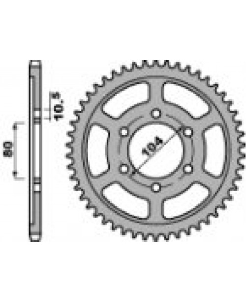 Звезда приводная задняя KAW. 750 ZXR-R Z42 C45 C.525 JTR1489.42