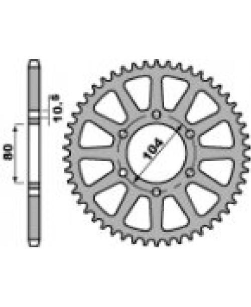 Звезда Приводная задняя KAWASAKI Z43 C45 C.520 JTR478.43