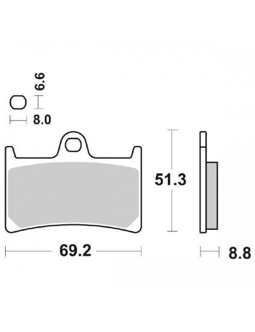 Тормозные колодки SBS 198MS синт передние Yamaha XP T-Max 500/530 2008->