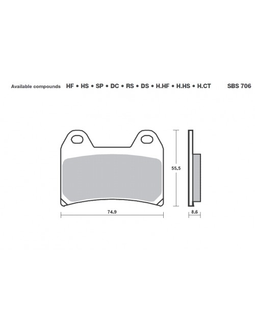 Тормозные колодки SBS 706HS синт