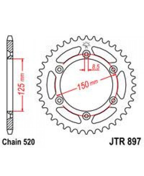 Звезда приводная задняя KTM Z38 PBRC45 C.520