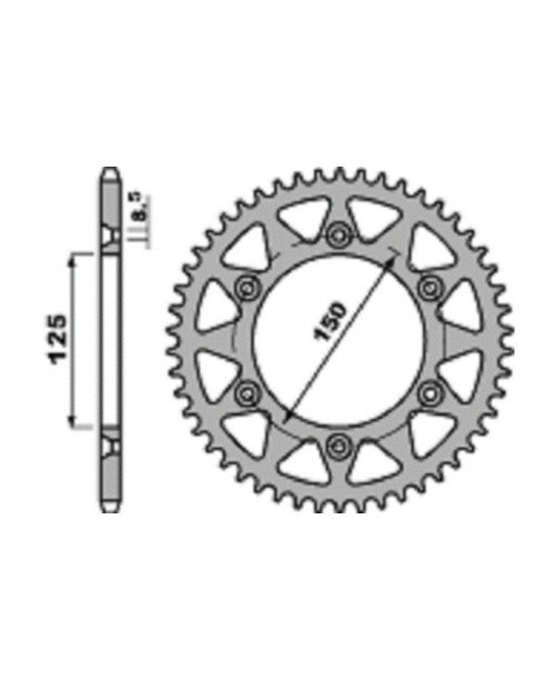 Звезда приводная задняя KTM Z49 ERGAL ARANCIONE JTA897BLK.48