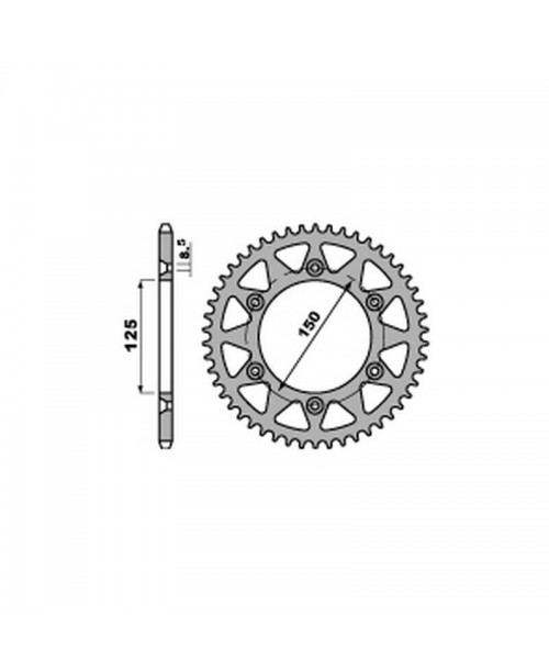 Звезда приводная задняя KTM Z52 ERGAL ARANCIONE JTA897BLK.52