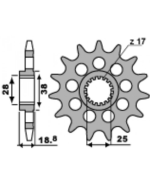 Звезда приводная передняя PBR2078 17 18NC JTF704.17