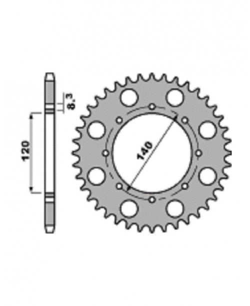 Звезда приводная задняя KAWASAKI PBR491 44 C45