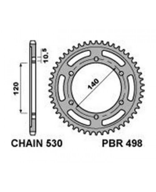 Звезда приводная задняя PBR 498 48 C45