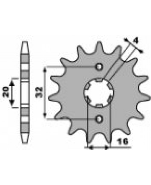 Звезда приводная передняя YAMAHA Z14 18NC YZF125R JTF1550.14