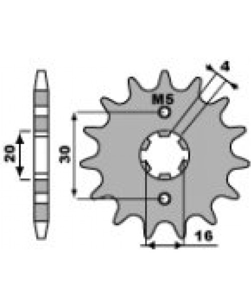 Звезда приводная передняя YAMAHA 125 YBR C.428 14Z JTF548.14