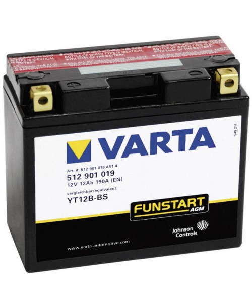 Аккумулятор YT12B-BS VARTA 10Ah, 210CCA, 0,5 LITR ACID, 4,1 KG ОБЩИЙ ВЕС,  150x69x130 +/-