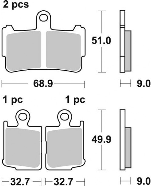 Тормозные колодки SBS 869HS синт