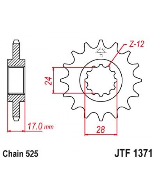 Звезда приводная передняя JT Sprockets JTF1371.14 Honda