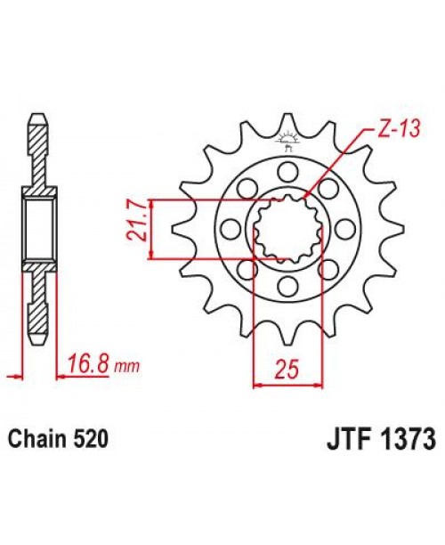 Звезда приводная передняя JT Sprockets JTF1373.17 Honda