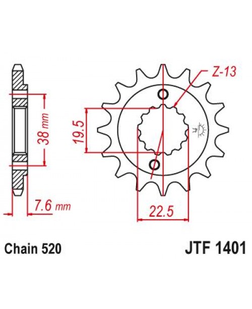 Звезда приводная передняя JT Sprockets JTF1401.14 Suzuki