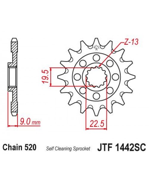 Звезда приводная передняя JT Sprockets JTF1442.13SC Suzuki