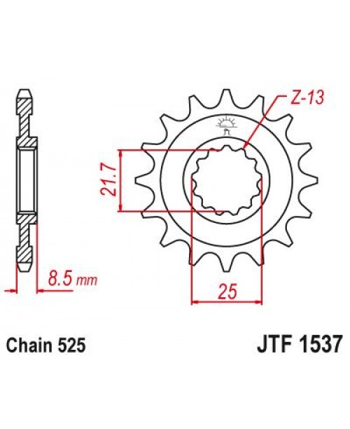 Звезда приводная передняя JT Sprockets JTF1537.17RB Kawasaki